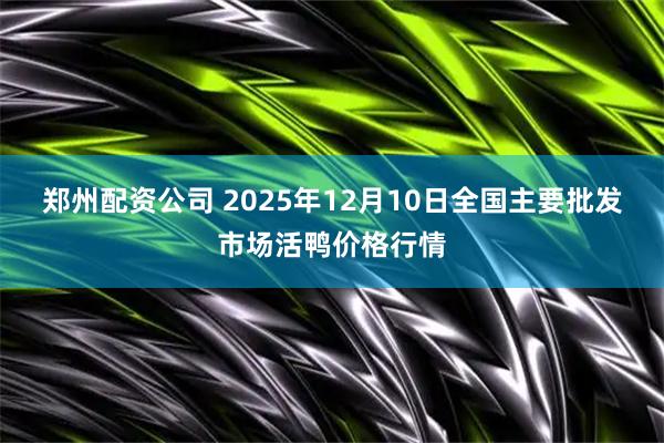 郑州配资公司 2025年12月10日全国主要批发市场活鸭价格行情