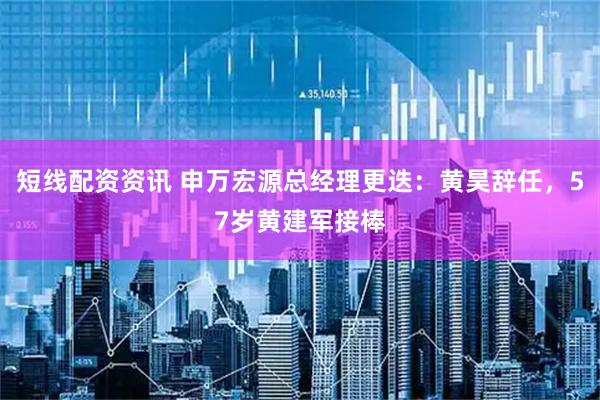 短线配资资讯 申万宏源总经理更迭：黄昊辞任，57岁黄建军接棒